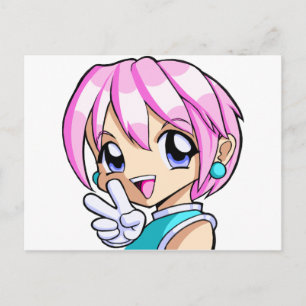 Cute Anime Girl Briefkaart