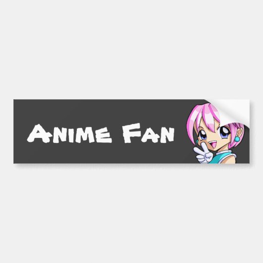 Cute Anime Girl Bumpersticker (Voorkant)