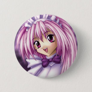 Cute Anime Girl Maid Ronde Button 5,7 Cm