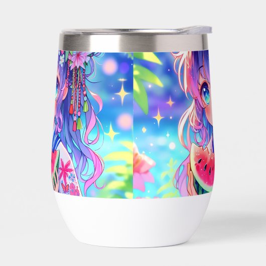 Cute Anime Girl Manger Watermelon sur une journée (Gauche)