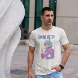 Cute Anime Girl met Oogpleister T-shirt