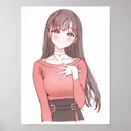 Cute anime girl poster (Voorkant)