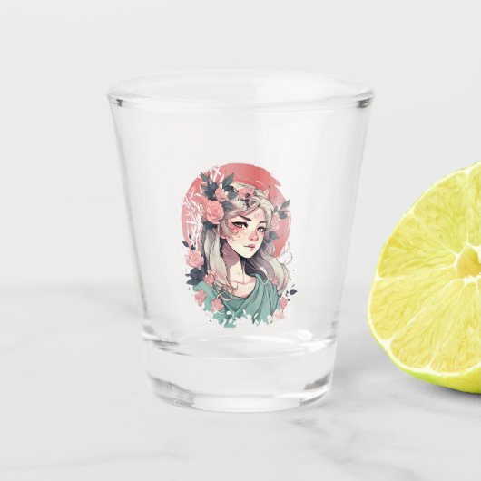 Cute Anime Girl Shot Glas (Voorkant)