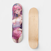 Cute Anime Girl Skateboard (Voorkant)