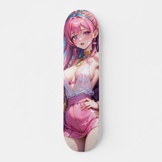 Cute Anime Girl Skateboard (Voorkant)