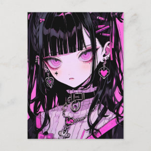 Cute Anime Gothic Girl Briefkaart