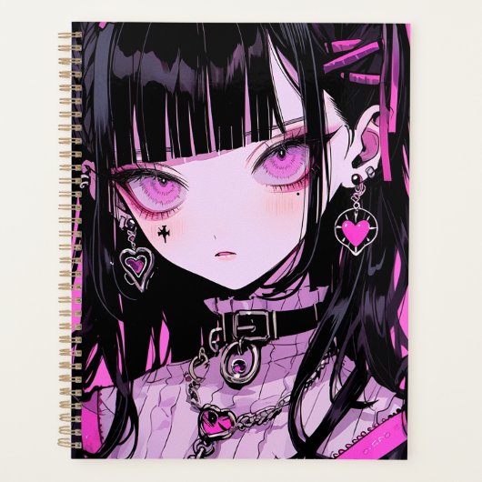 Cute Anime Gothic Girl Planner (Voorkant)