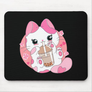 Cute Anime Kawaii Cat Boba Bubble Tea Girls Costum Muismat