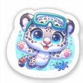 Cute Anime Kawaii Snow Leopard Stickers (Recto)