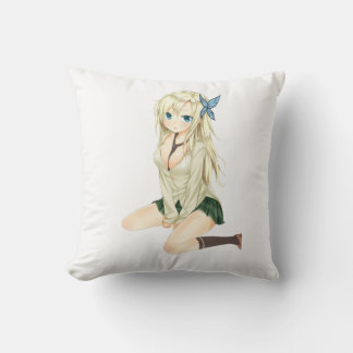 Cute Anime Meisje Kussen Kunst – Zachte Aesthetisc
