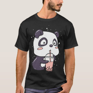Cute Anime Panda Drink Boba Bubble Tea l Fun T-shirt