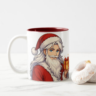 Cute Anime Santa Mug-Holiday Christmas Coffee Cup Tweekleurige Koffiemok