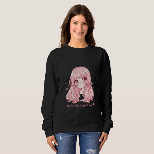 Cute Anime Valentine Sweatshirt (Devant entier)