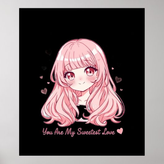 Cute Anime Valentine Sweatshirt Poster (Voorkant)