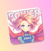 Cute Anime Vierkante Sticker