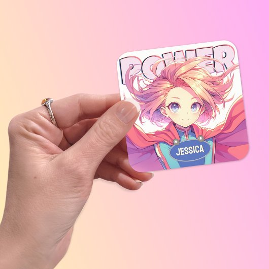 Cute Anime Vierkante Sticker