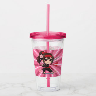 Cute anime warrior blossom girl acryl drinkbeker