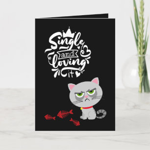 Cute annoyed cat bedelend voor Valentijn Financi Feestdagen Kaart