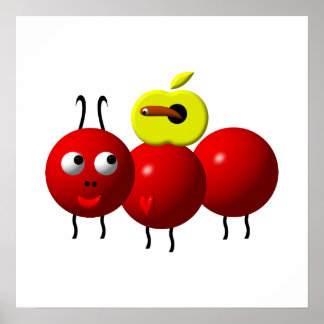 Cute Ant met Apple Poster