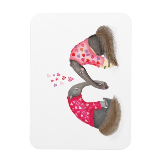 Cute anteaters in love magnet magneet (Verticaal)
