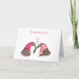 Cute anteaters in love Valentine's Day card Kaart