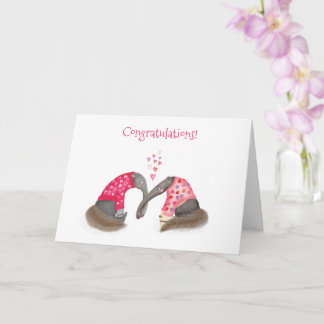 Cute anteaters in love wedding or engagement card kaart