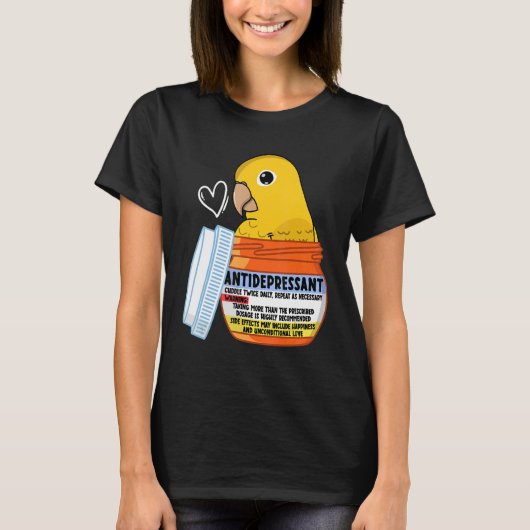Cute antidepressant Parrot I Golden Conure T-shirt (Voorkant)
