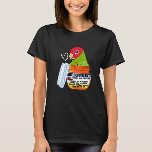 Cute Antidepressant Parrot I Red masked Conure T-shirt (Voorkant)