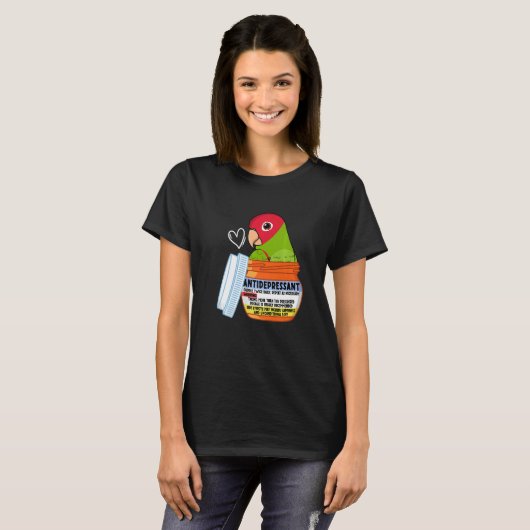Cute Antidepressant Parrot I Red masked Conure T-shirt (Voorkant volledig)