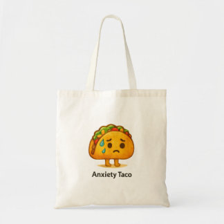 Cute Anxiety Taco Tote Bag Funny Grocery Bag