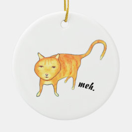 Cute Apathetic Orange Cat Keramisch Ornament