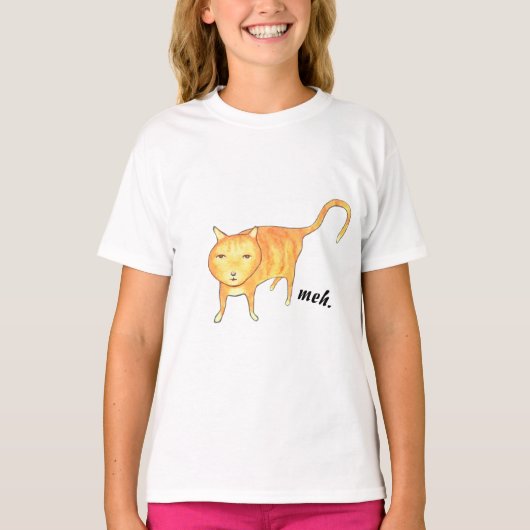 Cute Apathetic Orange Cat T-shirt (Voorkant)