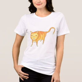 Cute Apathetic Orange Cat Tri-Blend Shirt