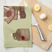 Cute Apple Autumn Kitchen Towel Theedoek (Quarter Fold)