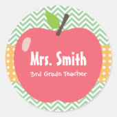 Cute Apple Chevron Stripes Stickers (Voorkant)