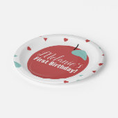 Cute Apple Confetti Birthday Party Papieren Bordje (Gekanteld)