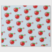 Cute Apple Love Pattern Cadeaupapier (Vlak)