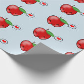 Cute Apple Love Pattern Cadeaupapier (Hoek)