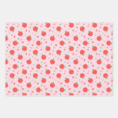 Cute Apple Pattern met Roze Achtergrond Inpakpapier Vel (Voorkant)