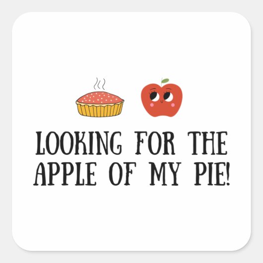 Cute Apple Quote Square Sticker (Voorkant)