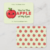 Cute Apple Valentine Classroom Note Card  Notitiekaartje (Voorkant / Achterkant)