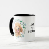 Cute Apricot Poodé Wreath Coffee Mug (Devant gauche)