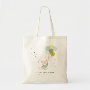 Cute Aqua Barly Wait Beer Balloon Baby shower Tote Bag