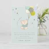 Cute Aqua Beer Ballon Baby koninklijke kaart (Staand voorkant)