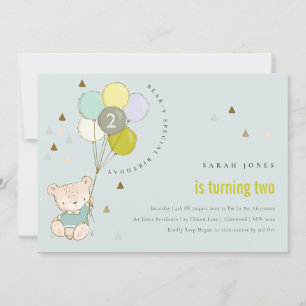 Cute Aqua Beer Ballon elke zondag uitnodigen Bedankkaart