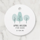 CUTE AQUA BLAUW BLAUWGROEN TREE TRIO LANDSCAPAPPRI BEDANKJES LABELS (Voorkant)