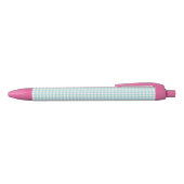 Cute Aqua Blue Gingham Pset Pattern Zwarte Inkt Pen (Bovenkant)