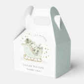 Cute Aqua Blue Winter Sleigh Elke avond Bedankdoosjes (Achterkant)