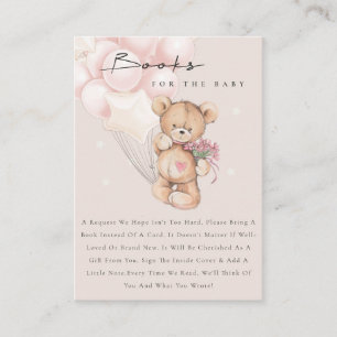 Cute Aqua Blush Beer Ballonboeken voor Baby shower Informatiekaartje
