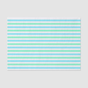 Cute Aqua en Mint Green Stripes Tissuepapier